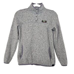 LL Bean Sweater Fleece Pullover Womens Size XS Pewter Gray Neutral Outdoor Wear